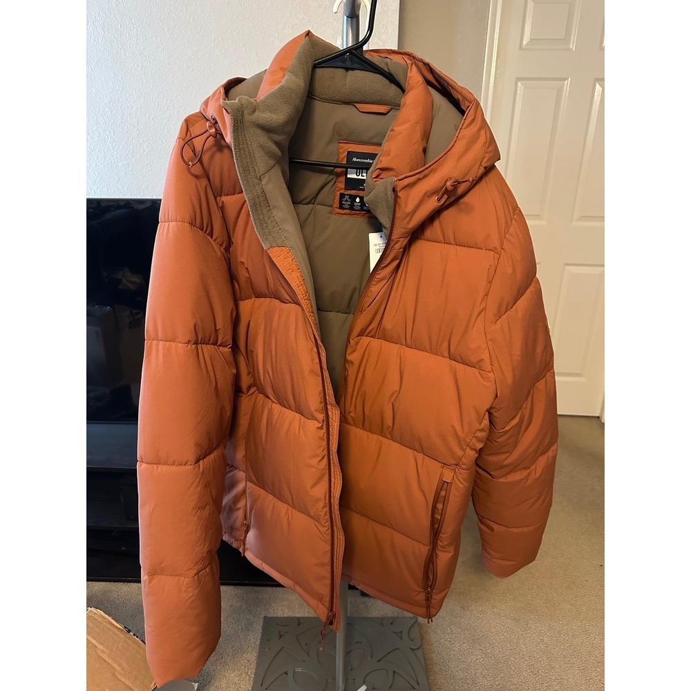 Abercrombie & Fitch Ultra‎ Puffer Jacket Men XXL Burnt Orange NWT